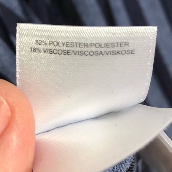 Navy & Blue Stripe Asymmetrical Semi Sheer Top - Picture 5 of 7